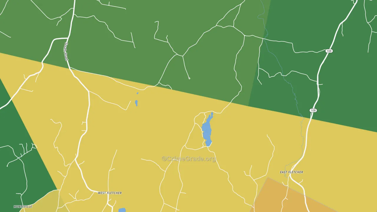 East Fairfield, VT Map of Drug-Related Crime Rates