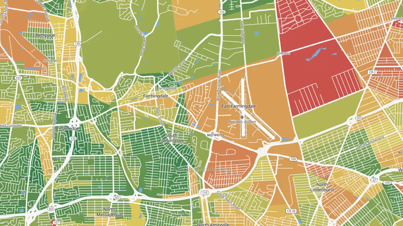 East Farmingdale, NY Map of Drug-Related Crime Rates