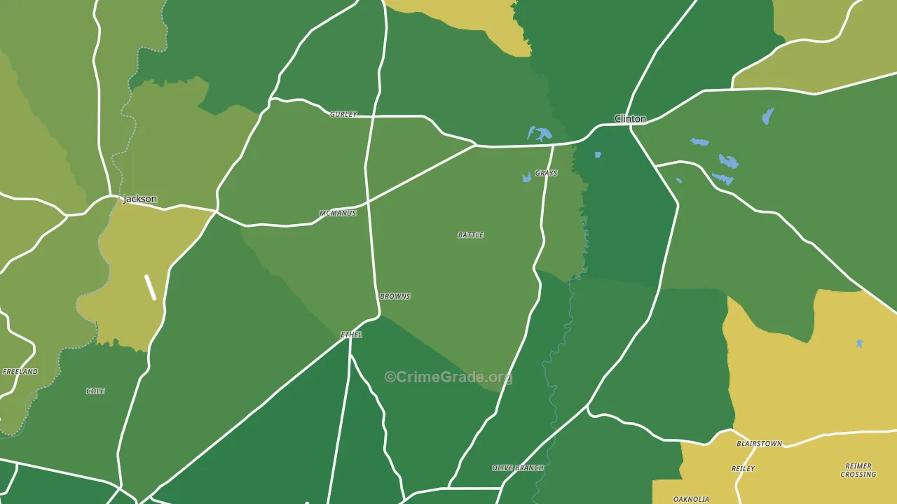 East Feliciana Parish, LA Map of Drug-Related Crime Rates