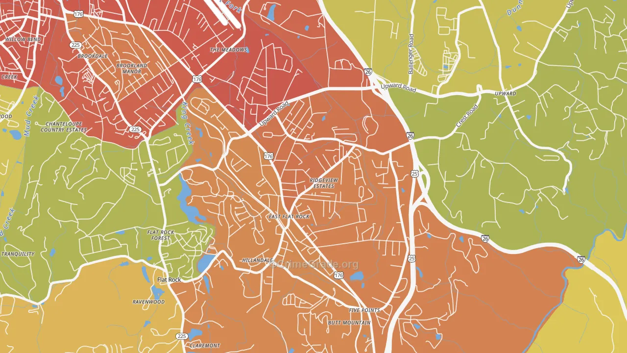 East Flat Rock, NC Map of Drug-Related Crime Rates