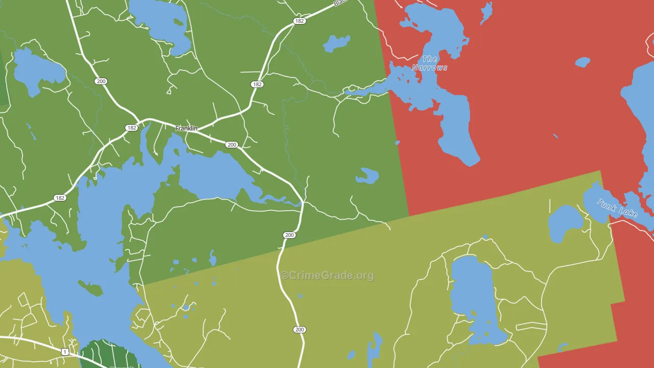 East Franklin, ME Map of Drug-Related Crime Rates