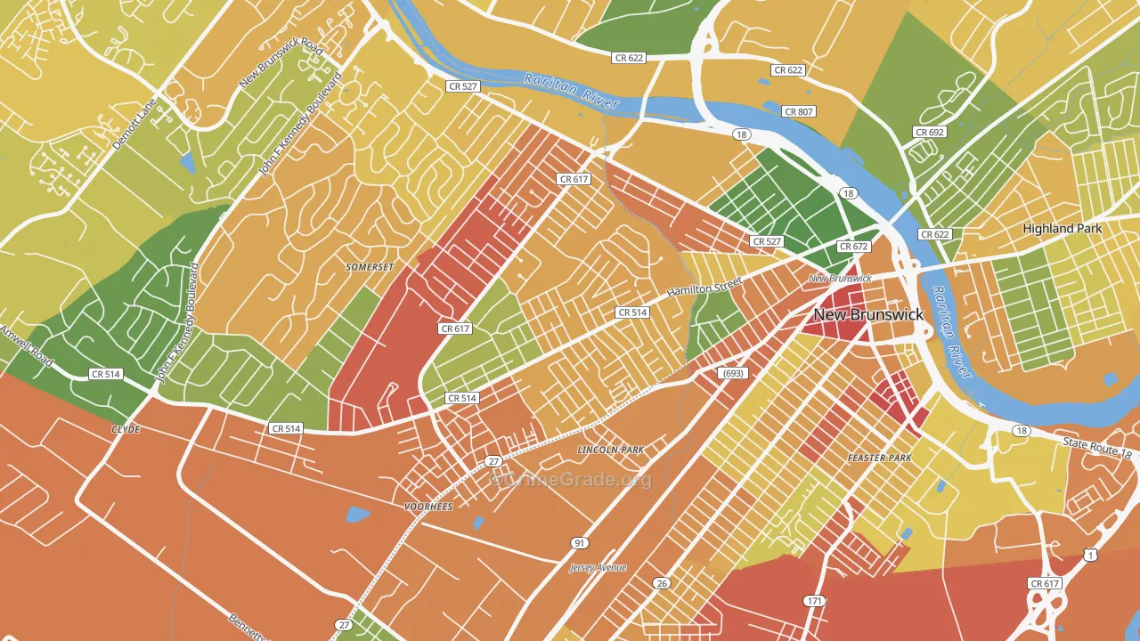 East Franklin, NJ Map of Drug-Related Crime Rates