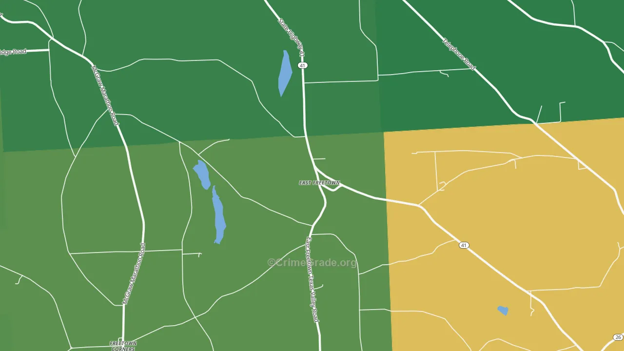 East Freetown, NY Map of Drug-Related Crime Rates
