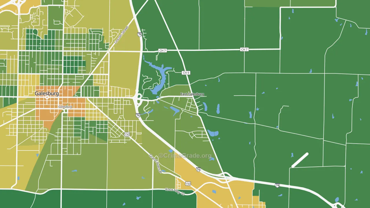 East Galesburg, IL Map of Drug-Related Crime Rates