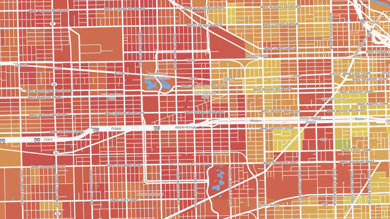 East Garfield Park, Chicago, IL Map of Drug-Related Crime Rates