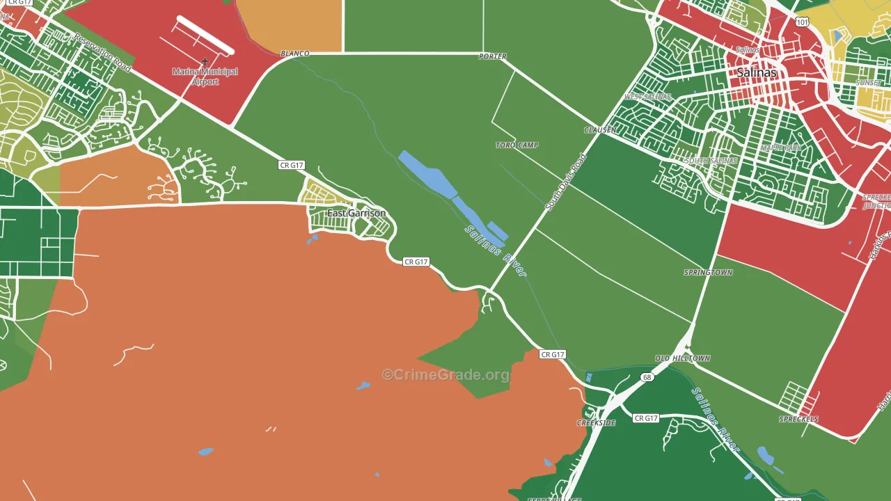 East Garrison, CA Map of Drug-Related Crime Rates
