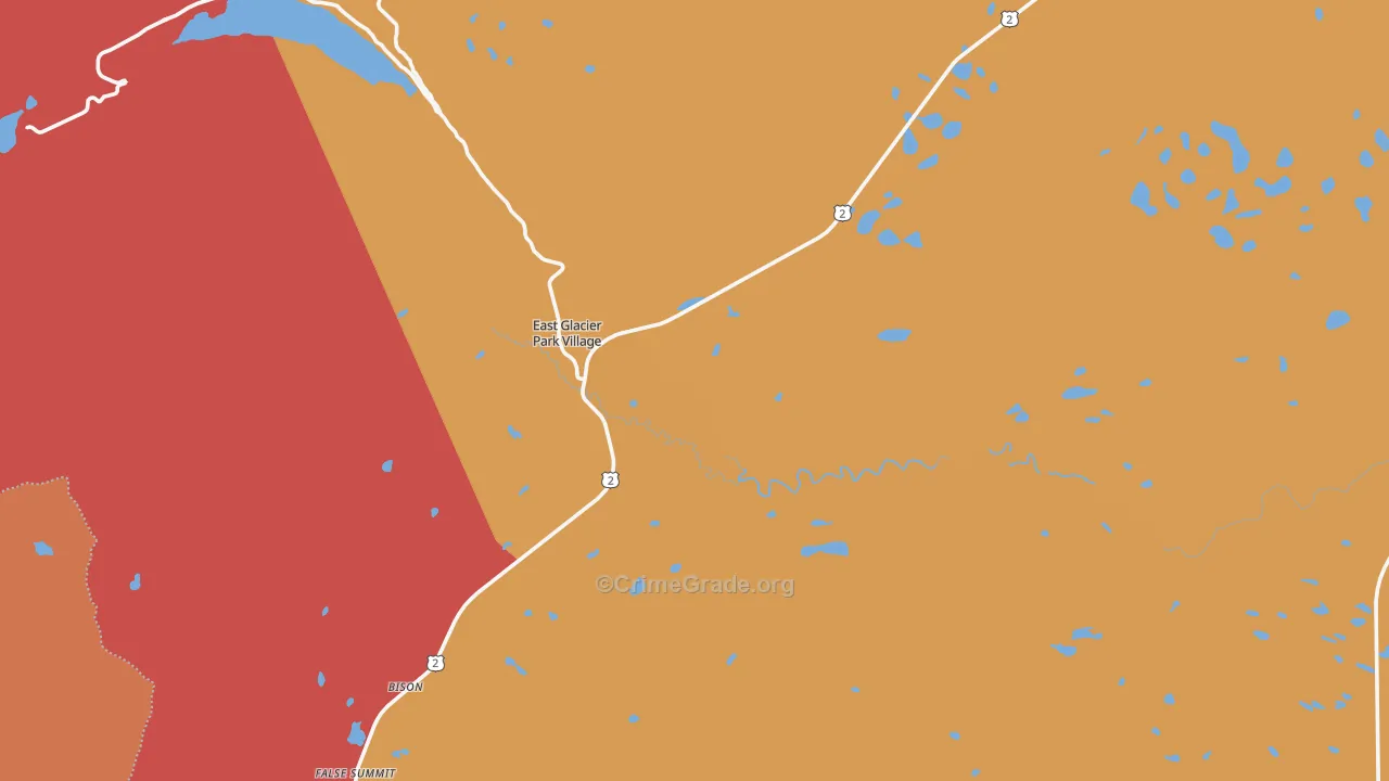 East Glacier Park, MT Map of Drug-Related Crime Rates