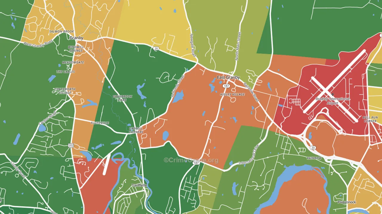 East Granby, CT Map of Drug-Related Crime Rates