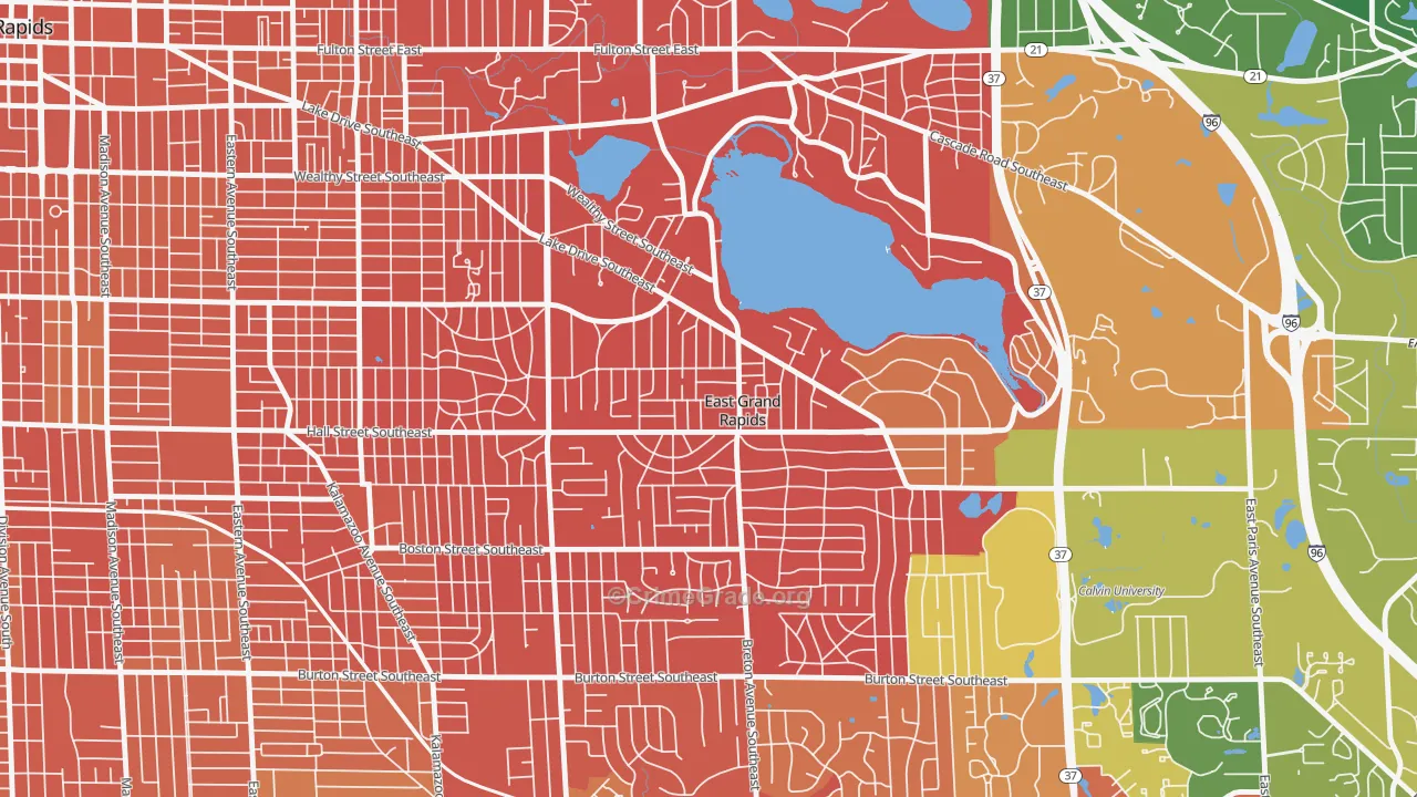 East Grand Rapids, MI Map of Drug-Related Crime Rates