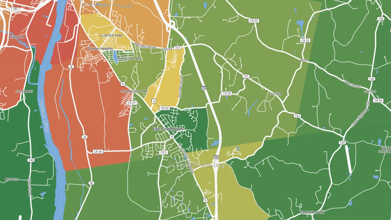 East Greenbush, NY Map of Drug-Related Crime Rates