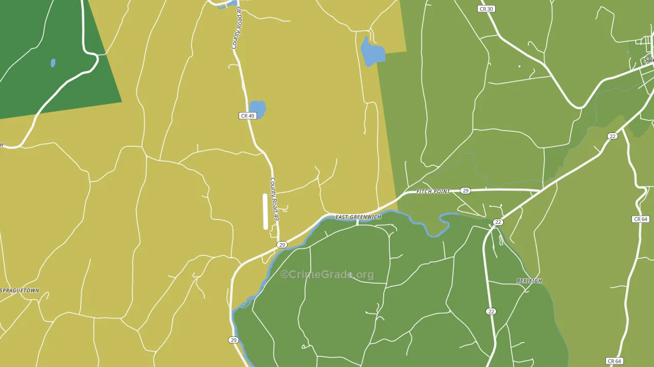 East Greenwich, NY Map of Drug-Related Crime Rates