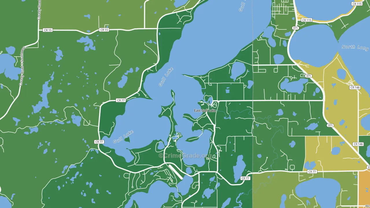 East Gull Lake, MN Map of Drug-Related Crime Rates