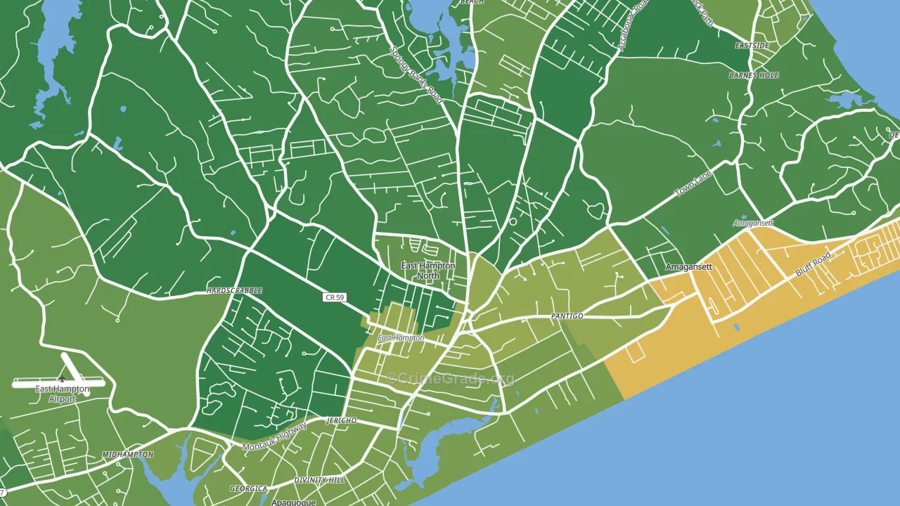 East Hampton North, NY Map of Drug-Related Crime Rates