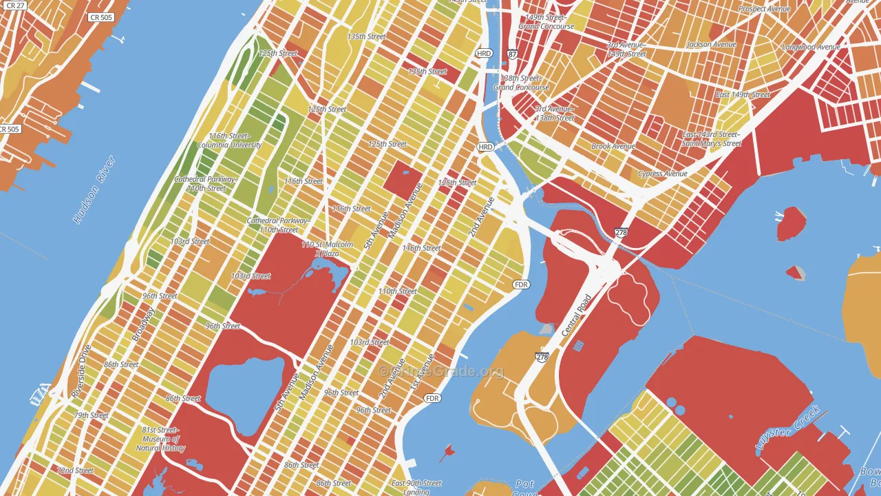 East Harlem, Manhattan, NY Map of Drug-Related Crime Rates