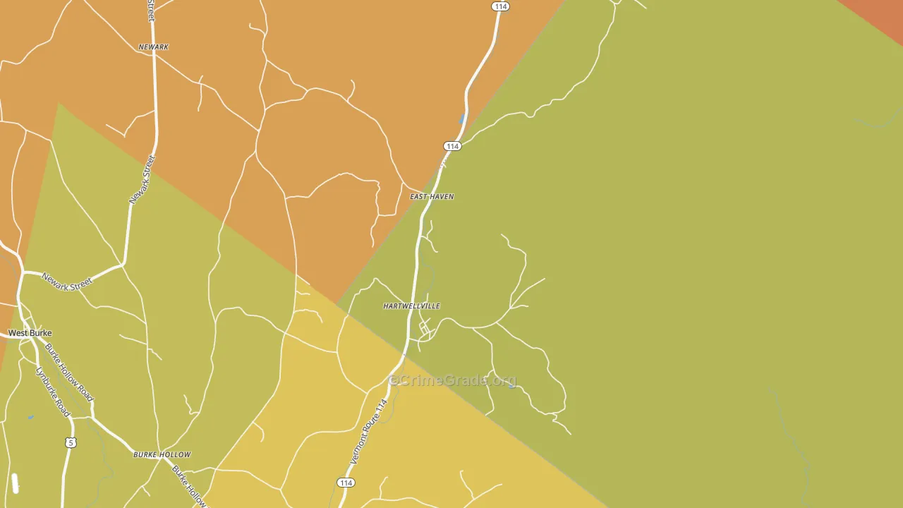 East Haven, VT Map of Drug-Related Crime Rates