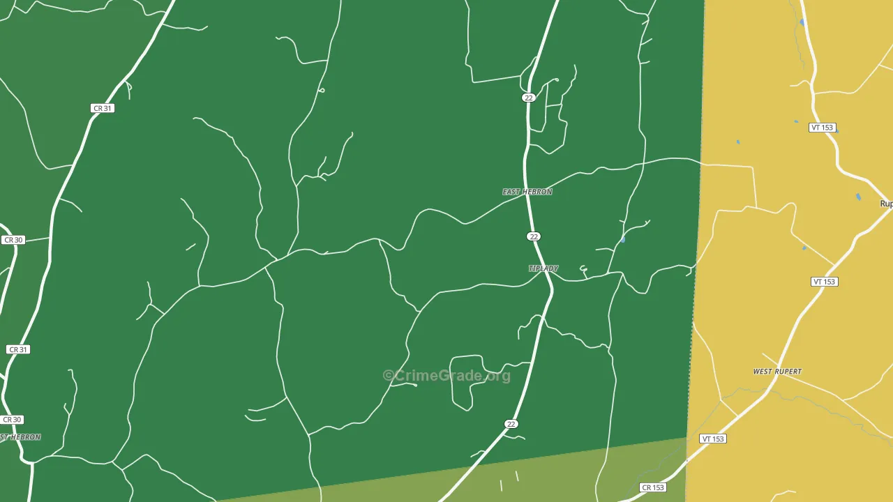 East Hebron, NY Map of Drug-Related Crime Rates