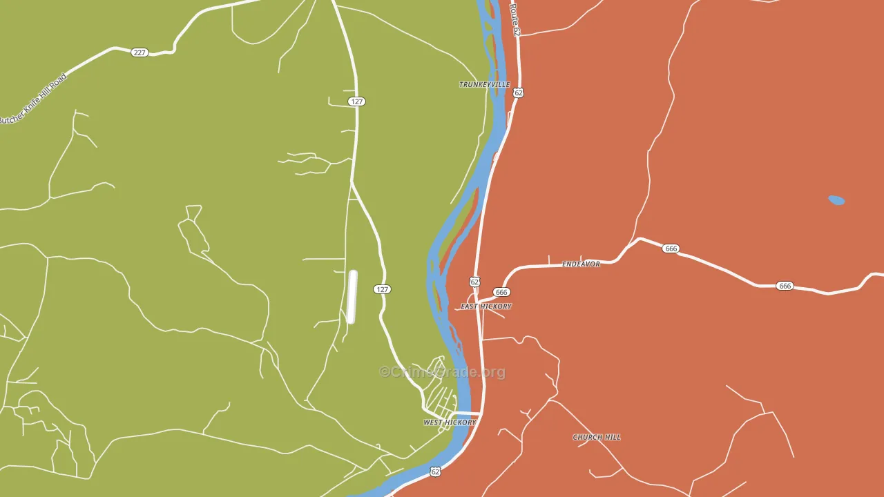East Hickory, PA Map of Drug-Related Crime Rates