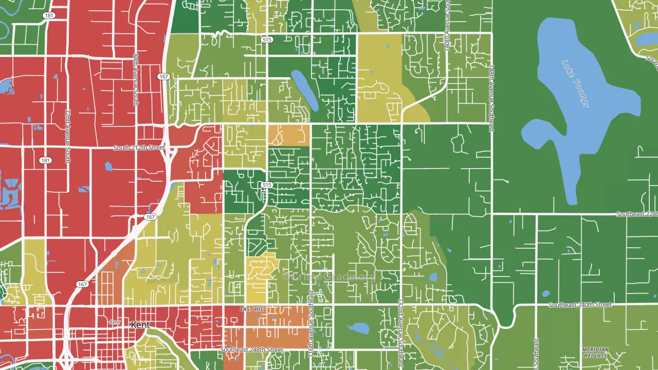 East Hill-Meridian, WA Map of Drug-Related Crime Rates