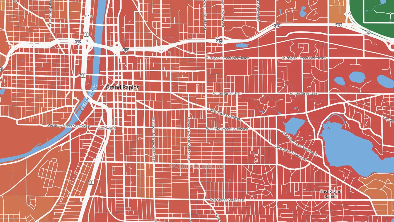 East Hills, Grand Rapids, MI Map of Drug-Related Crime Rates