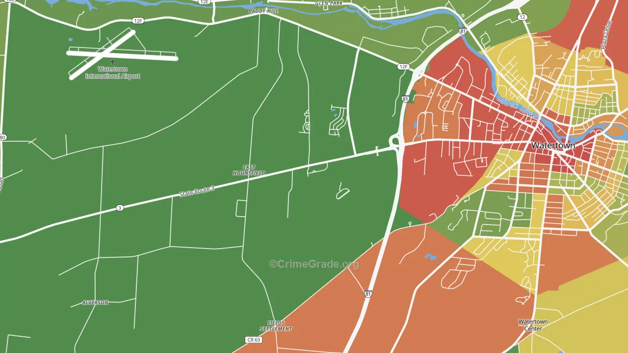 East Hounsfield, NY Map of Drug-Related Crime Rates