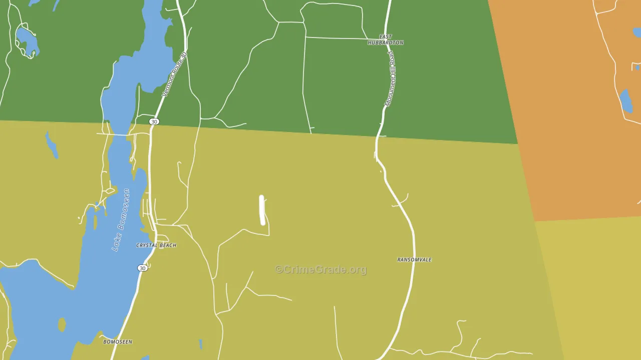 East Hubbardton, VT Map of Drug-Related Crime Rates