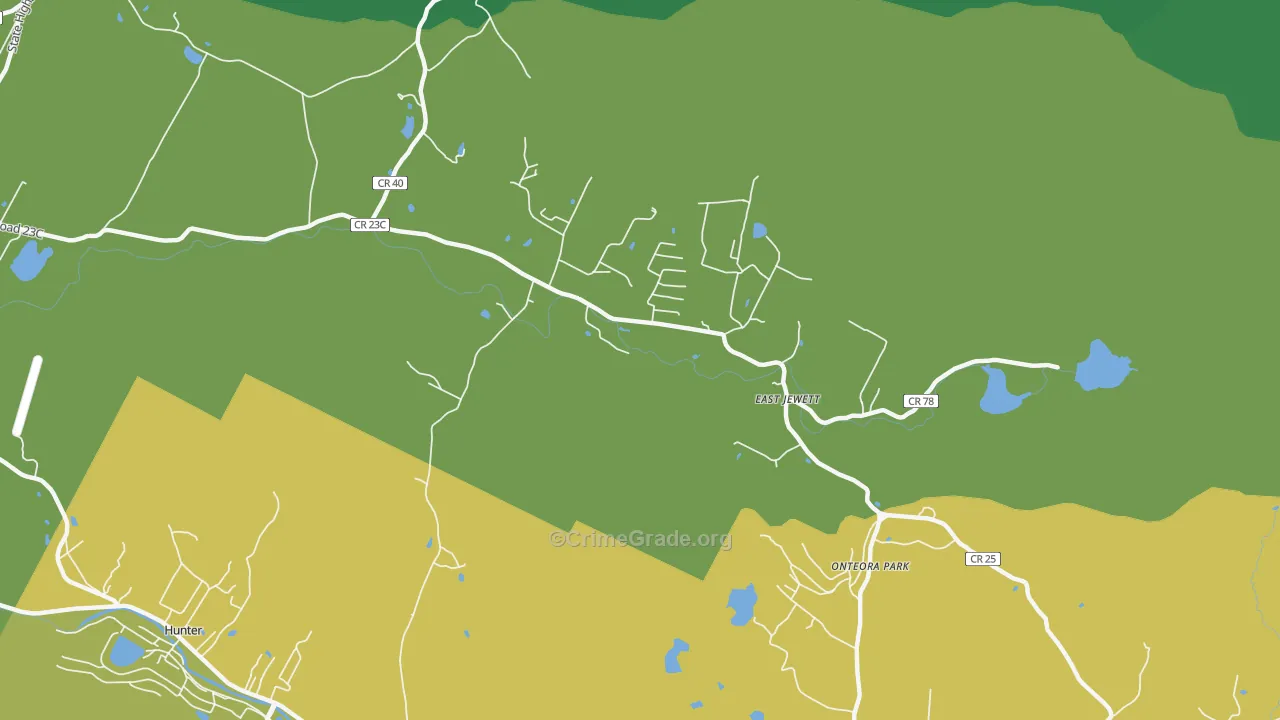 East Jewett, NY Map of Drug-Related Crime Rates
