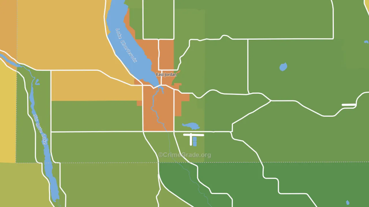 East Jordan, MI Map of Drug-Related Crime Rates