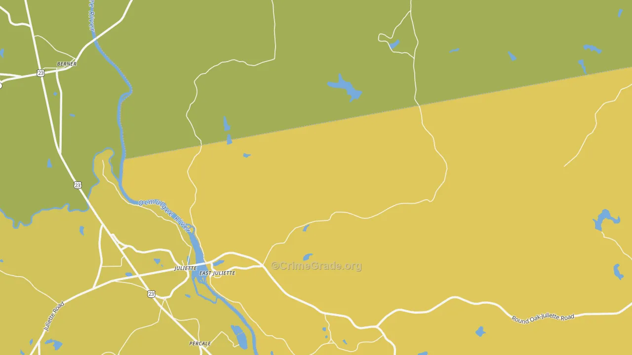 East Juliette, GA Map of Drug-Related Crime Rates