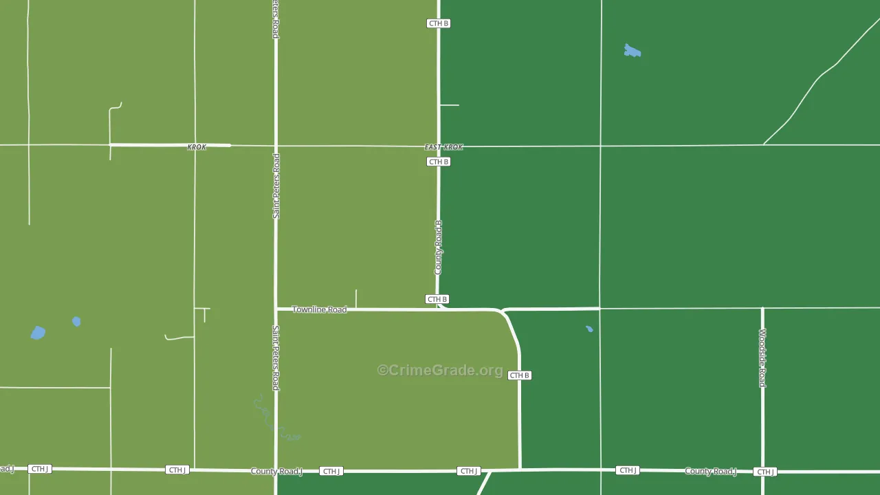 East Krok, WI Map of Drug-Related Crime Rates