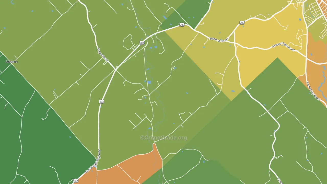 East Lebanon, ME Map of Drug-Related Crime Rates