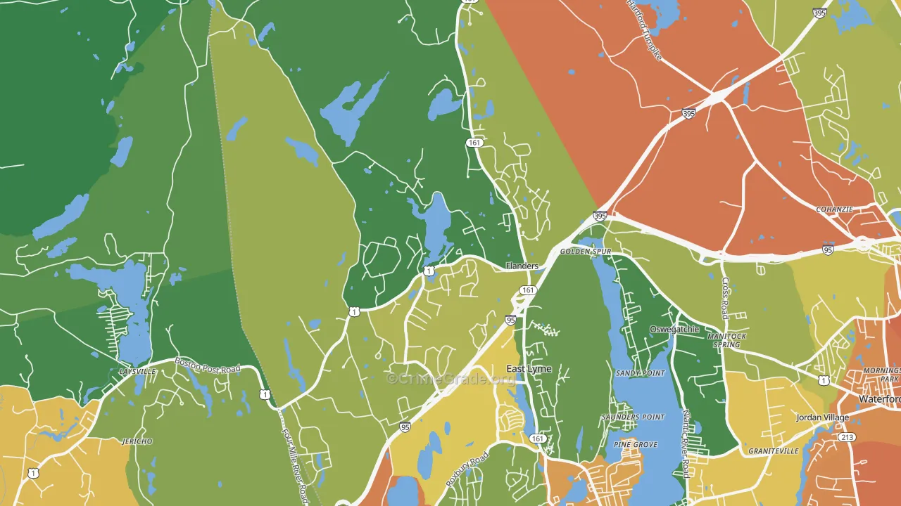 East Lyme, CT Map of Drug-Related Crime Rates