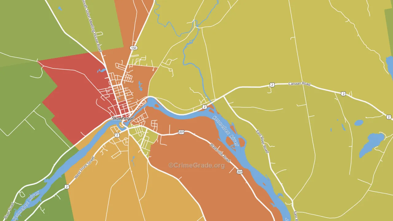 East Madison, ME Map of Drug-Related Crime Rates