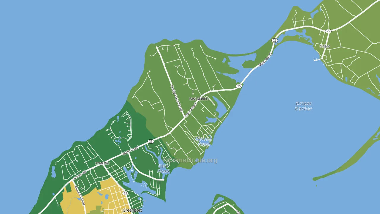 East Marion, NY Map of Drug-Related Crime Rates