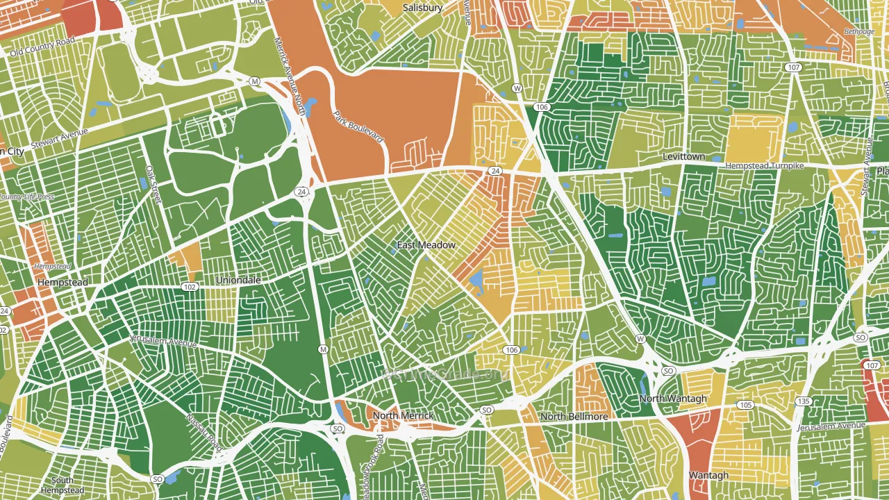 East Meadow, NY Map of Drug-Related Crime Rates