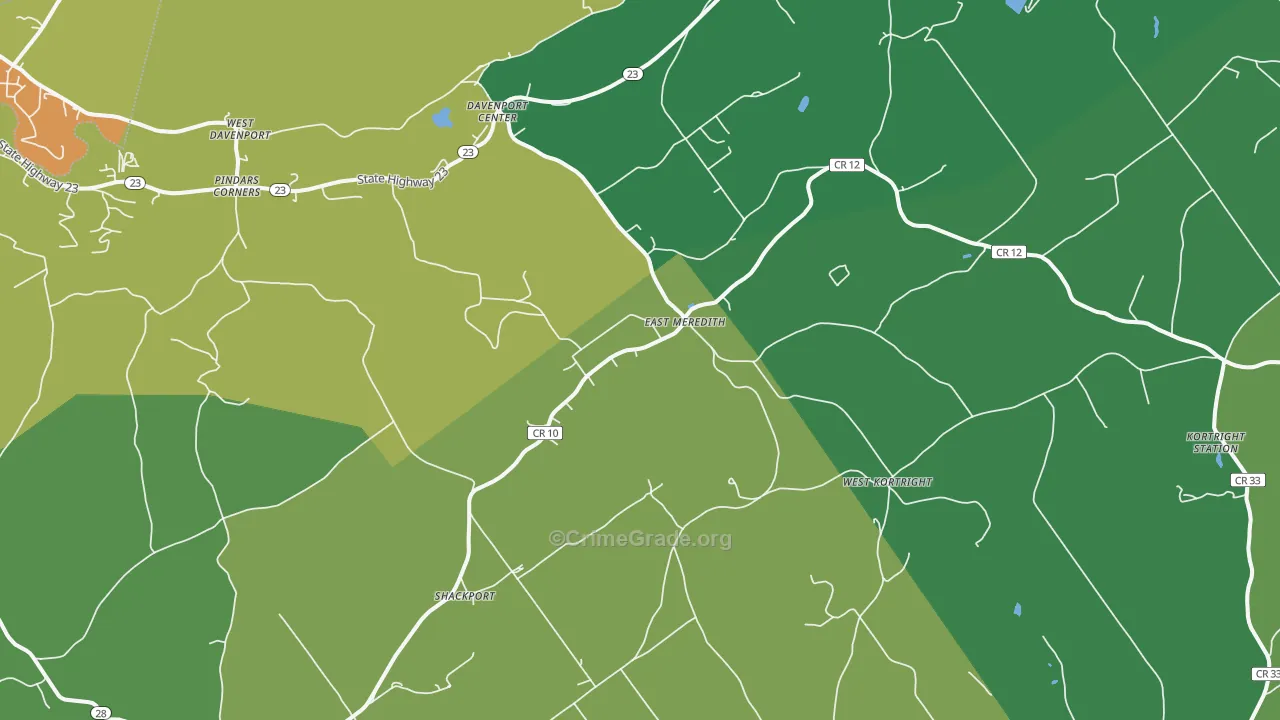 East Meredith, NY Map of Drug-Related Crime Rates