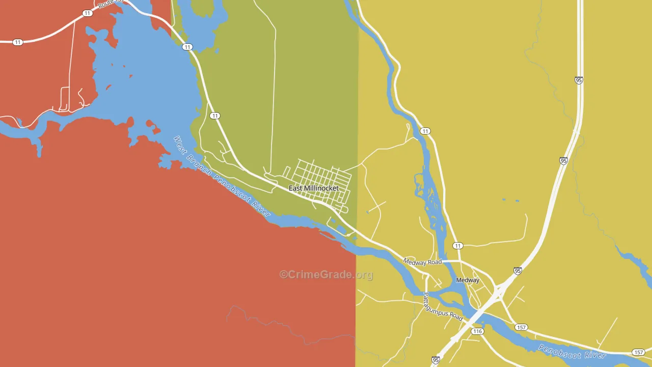 East Millinocket, ME Map of Drug-Related Crime Rates