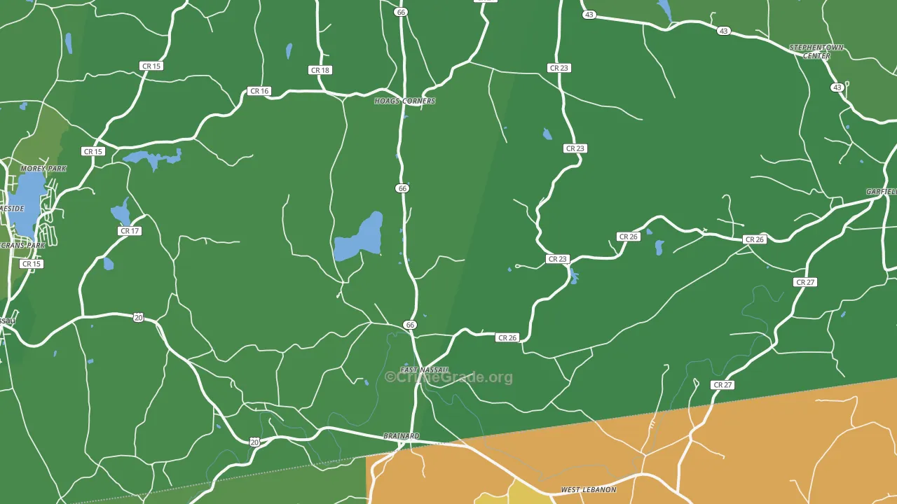 East Nassau, NY Map of Drug-Related Crime Rates