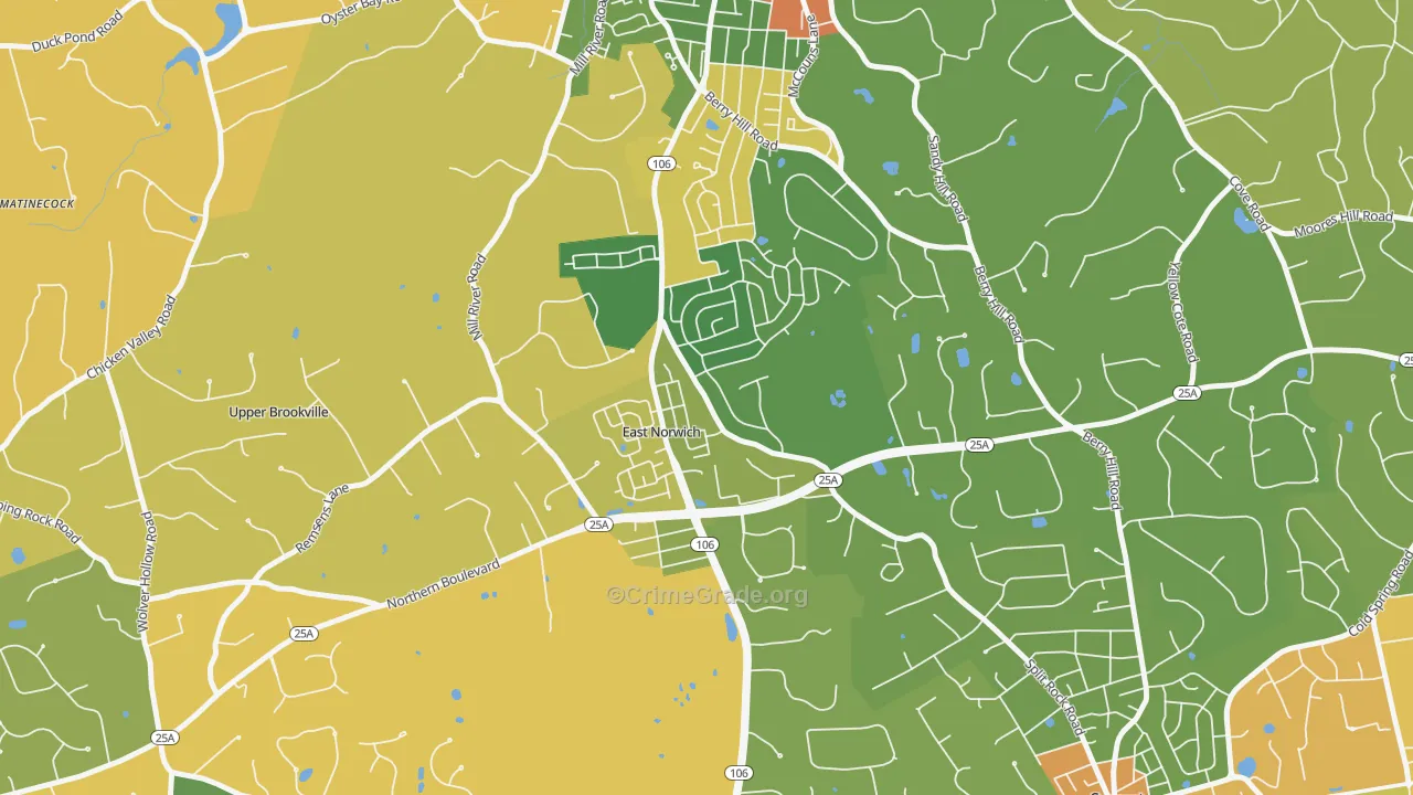 East Norwich, NY Map of Drug-Related Crime Rates