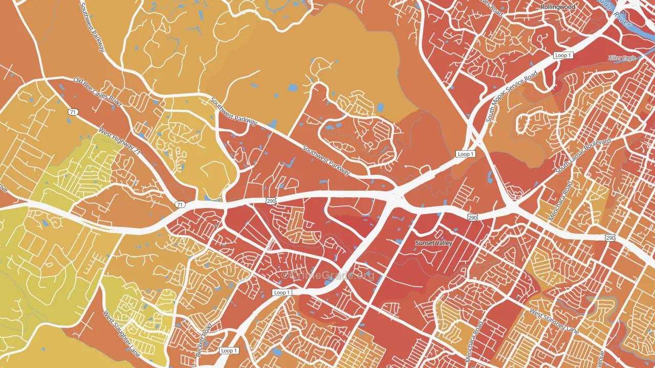 East Oak Hill, Austin, TX Map of Drug-Related Crime Rates