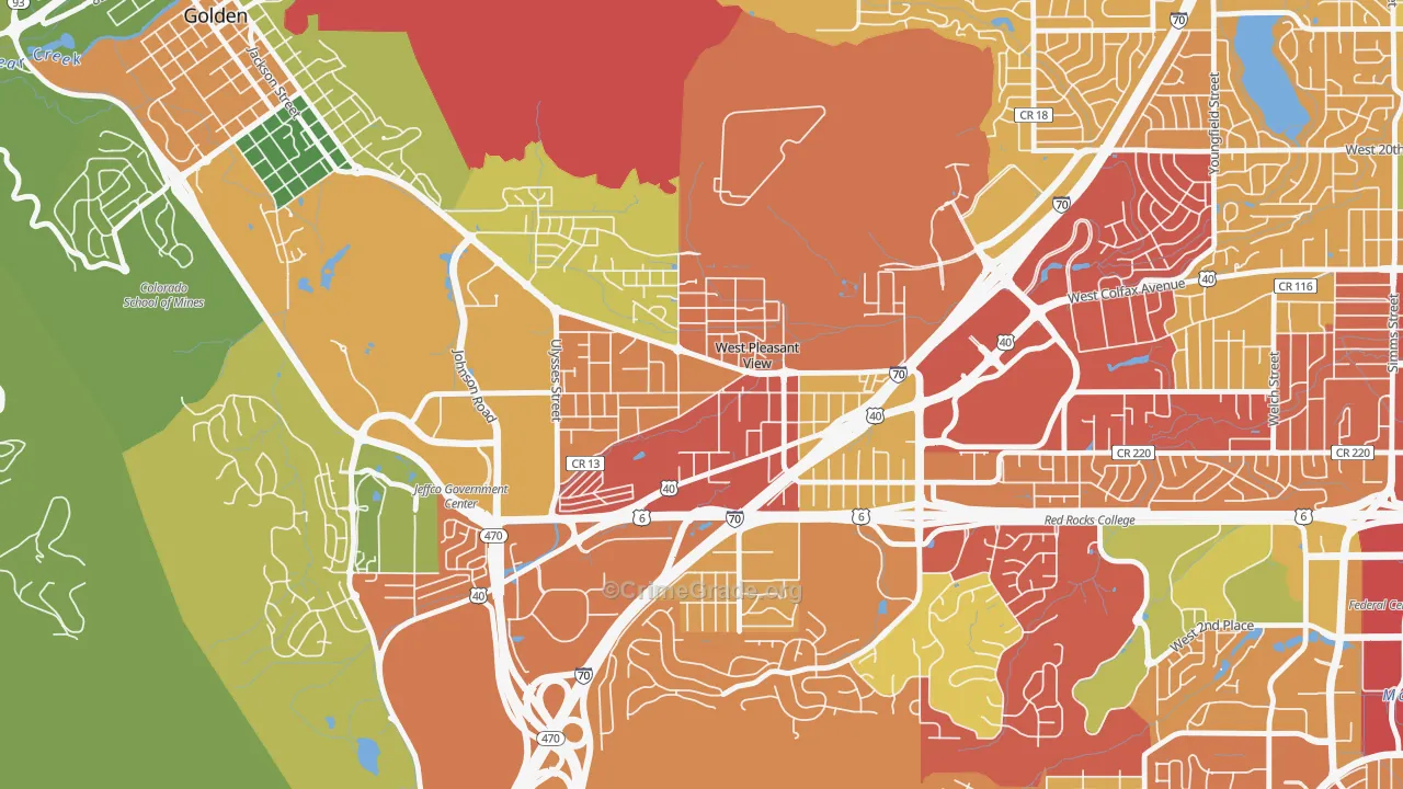 East Old Golden Road, West Pleasant View, CO Map of Drug-Related Crime Rates