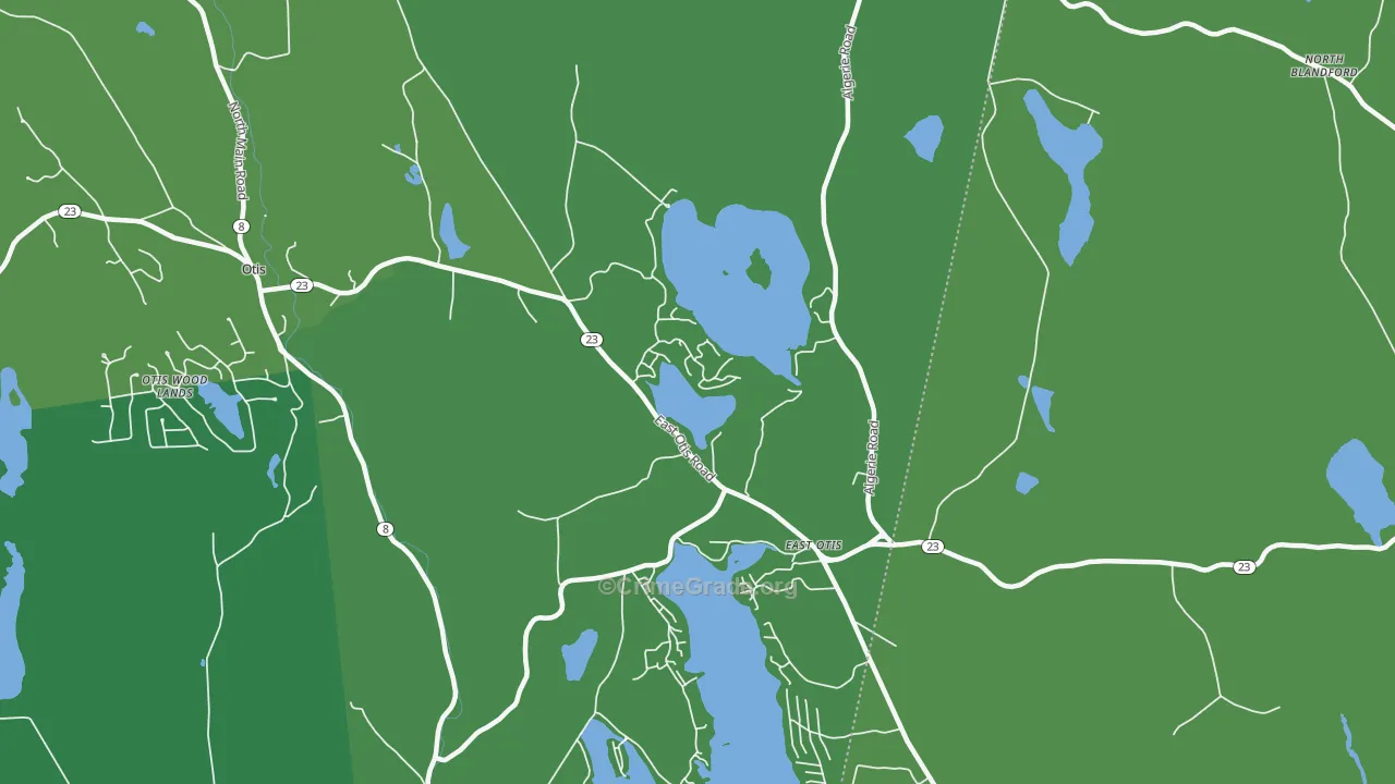 East Otis, MA Map of Drug-Related Crime Rates
