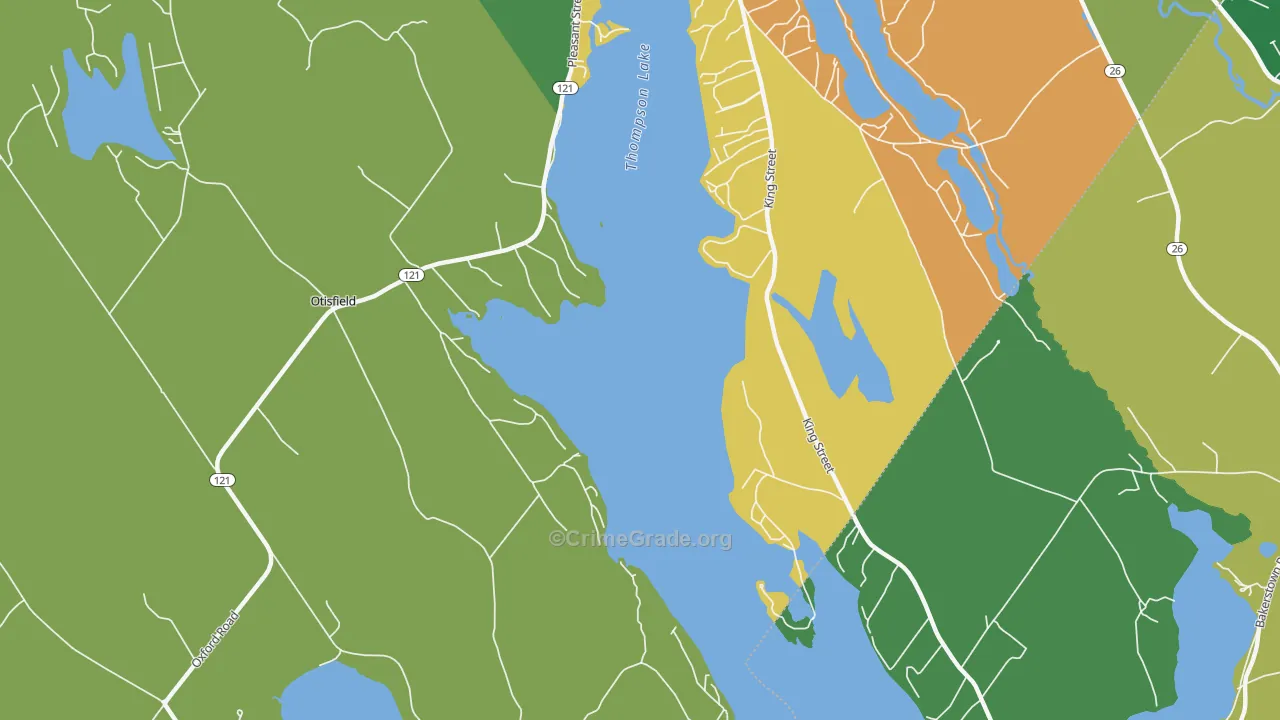 East Otisfield, ME Map of Drug-Related Crime Rates
