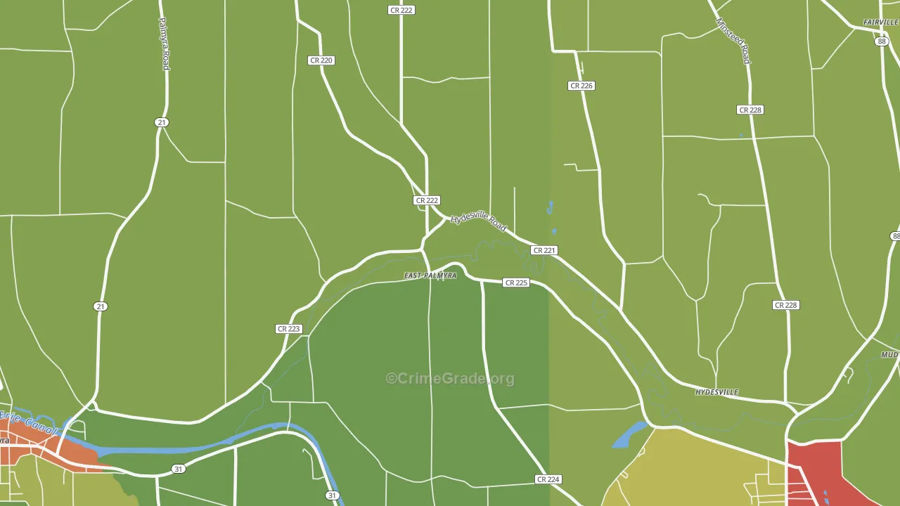 East Palmyra, NY Map of Drug-Related Crime Rates