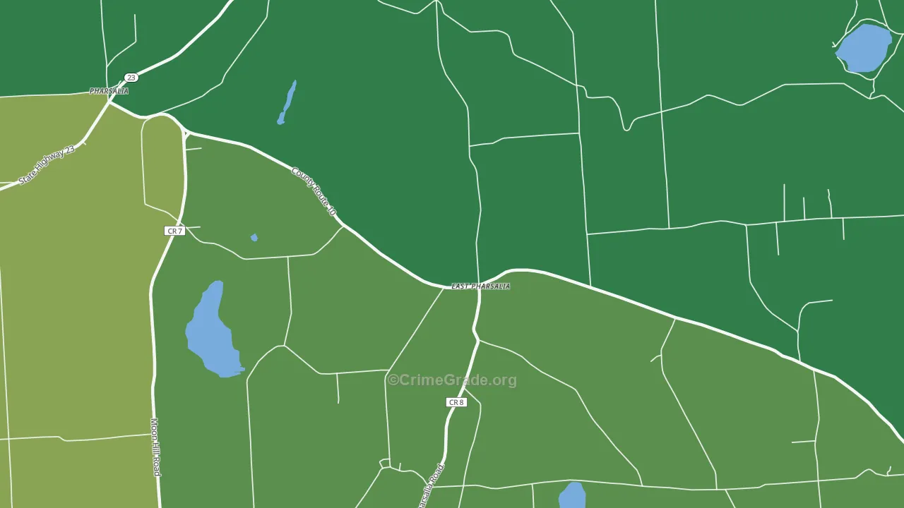 East Pharsalia, NY Map of Drug-Related Crime Rates