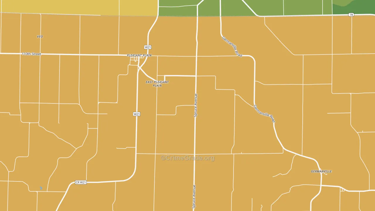 East Pleasant Plain, IA Map of Drug-Related Crime Rates