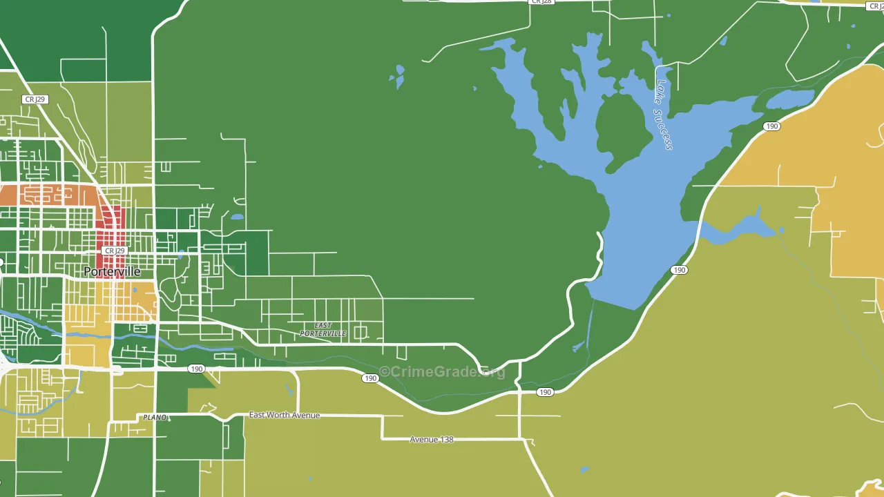 East Porterville, CA Map of Drug-Related Crime Rates
