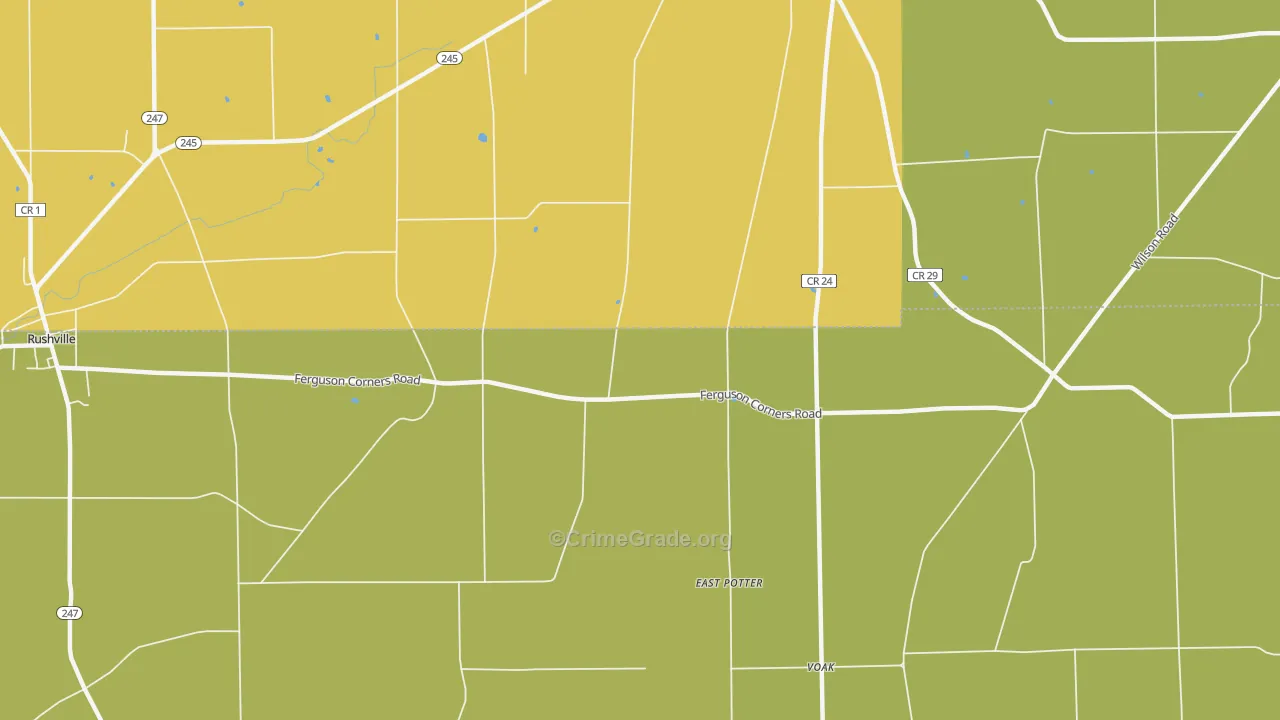 East Potter, NY Map of Drug-Related Crime Rates