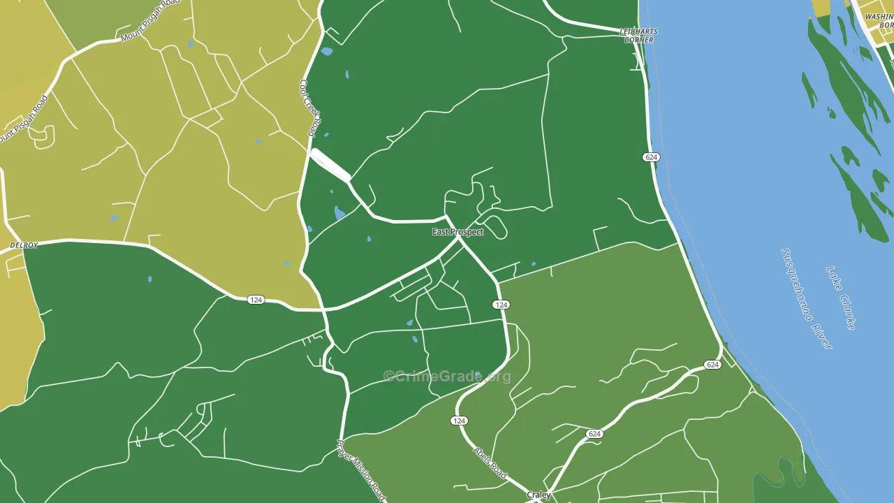 East Prospect, PA Map of Drug-Related Crime Rates