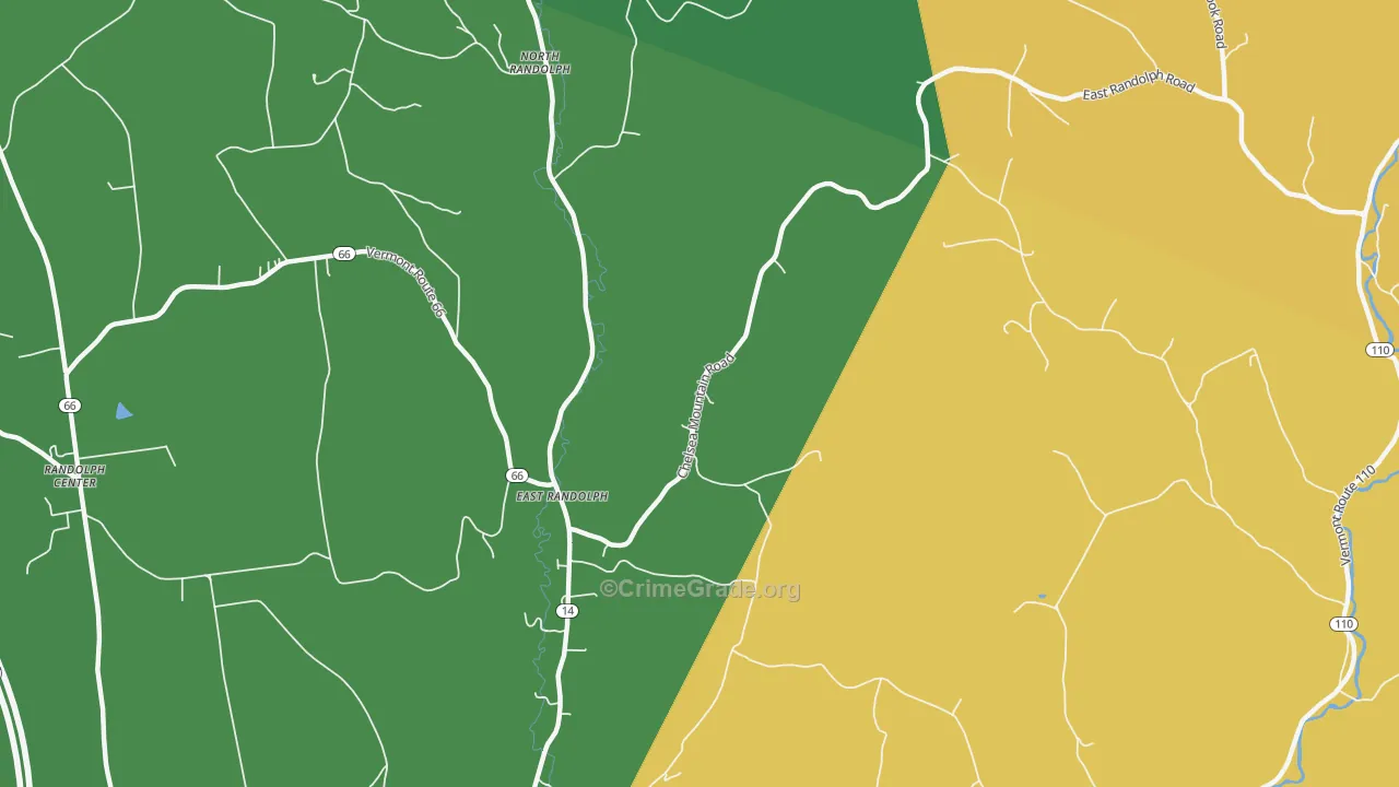 East Randolph, VT Map of Drug-Related Crime Rates