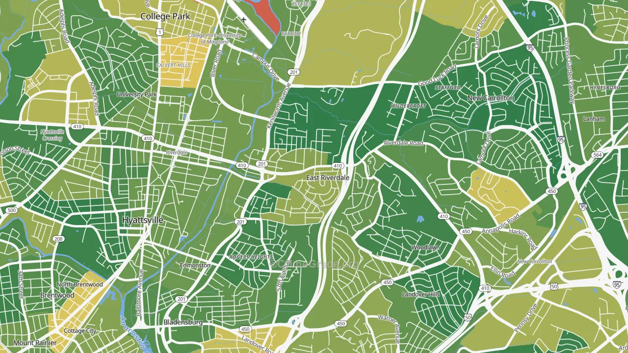 East Riverdale, MD Map of Drug-Related Crime Rates